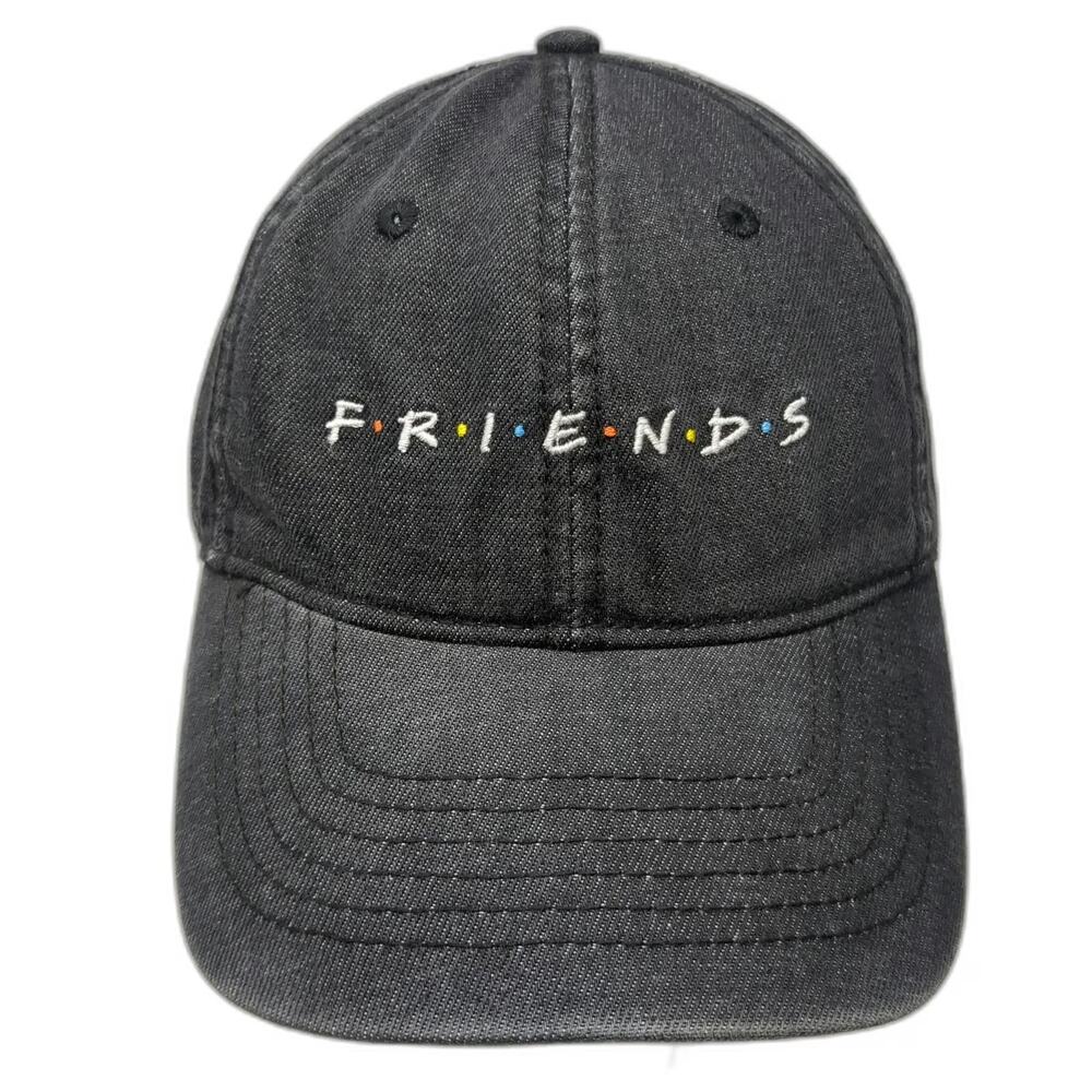 Friends Television Series Baseball Cap Black One Size Slideback Embroidered Hat